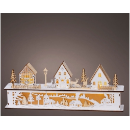 SCENARIO LED 11X57H22CM LEGNO BIANCO