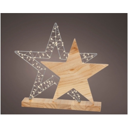 DECORO LED STELLA BASE LEGNO H37,50CM