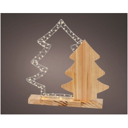 DECORO LED ALBERO BASE LEGNO H37,60CM