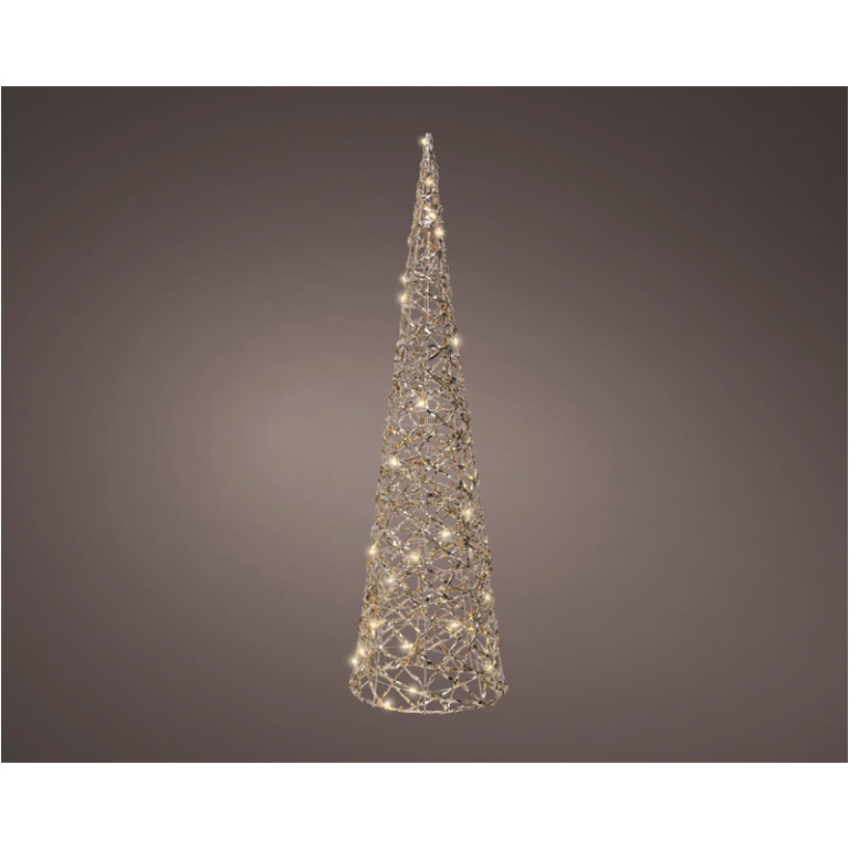 DECORO ALBERO MICROLED D16H60CM DORATO LUCE CALDA