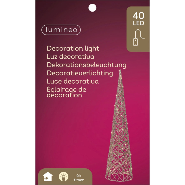 ALBERO MICROLED D20H80CM 40L ORO LUCE CALDA 3