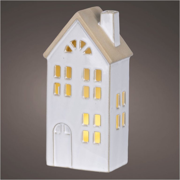 CASETTA LED H20CM BIANCA IN GRES 2