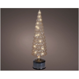 ALBERO VETRO AMBRA MICRO LED LUCE CALDA H39CM