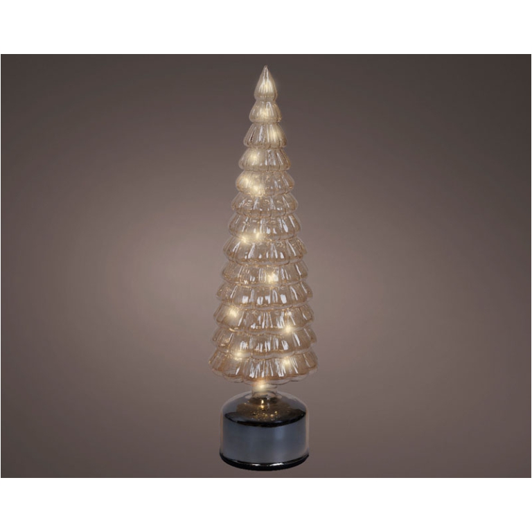 ALBERO VETRO AMBRA MICRO LED LUCE CALDA H39CM
