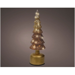 ALBERO VETRO MARRONE ROTANTE MICRO LED H33CM