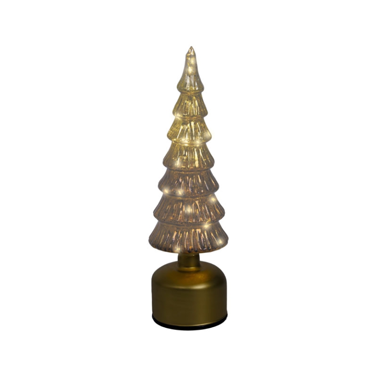 ALBERO VETRO MARRONE ROTANTE MICRO LED H33CM 2