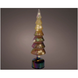 ALBERO VETRO MARRONE MICRO LED LUCE CALDA H39CM