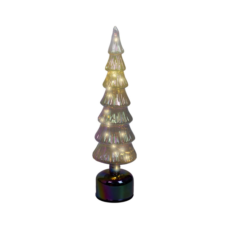ALBERO VETRO MARRONE MICRO LED LUCE CALDA H39CM 2