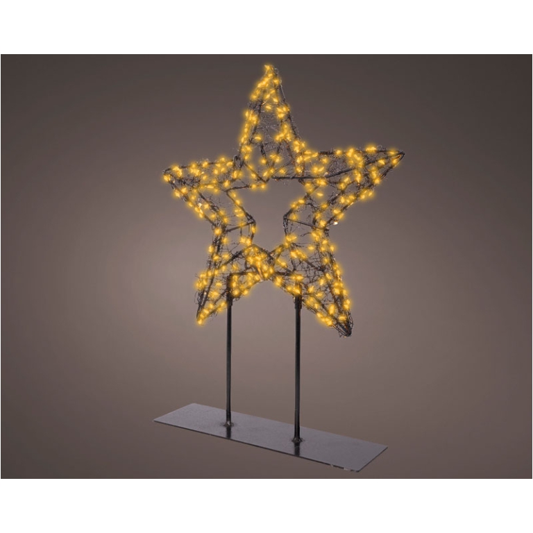 DECORO STELLA LED H37CM  BASE METALLO LUCE CALDA
