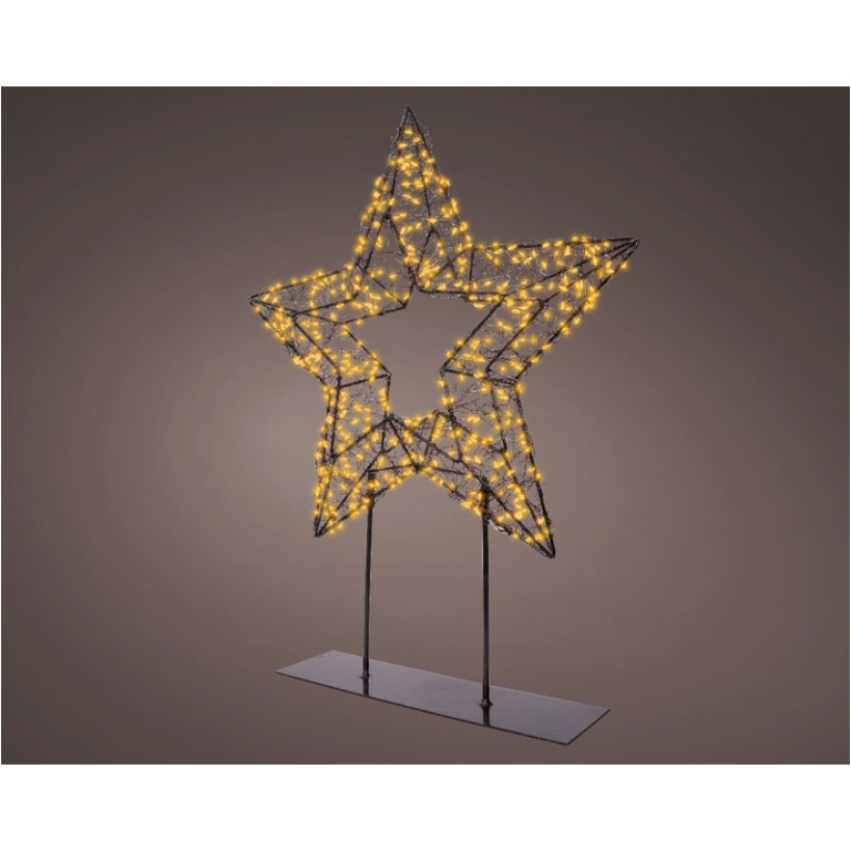 DECORO STELLA LED H47CM  BASE METALLO LUCE CALDA