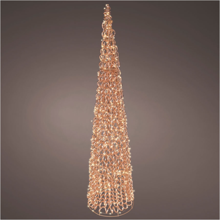 ALBERO CONO LED D25X100CM ORO ROSA LUNGHEZZA BIANCA 500L 2