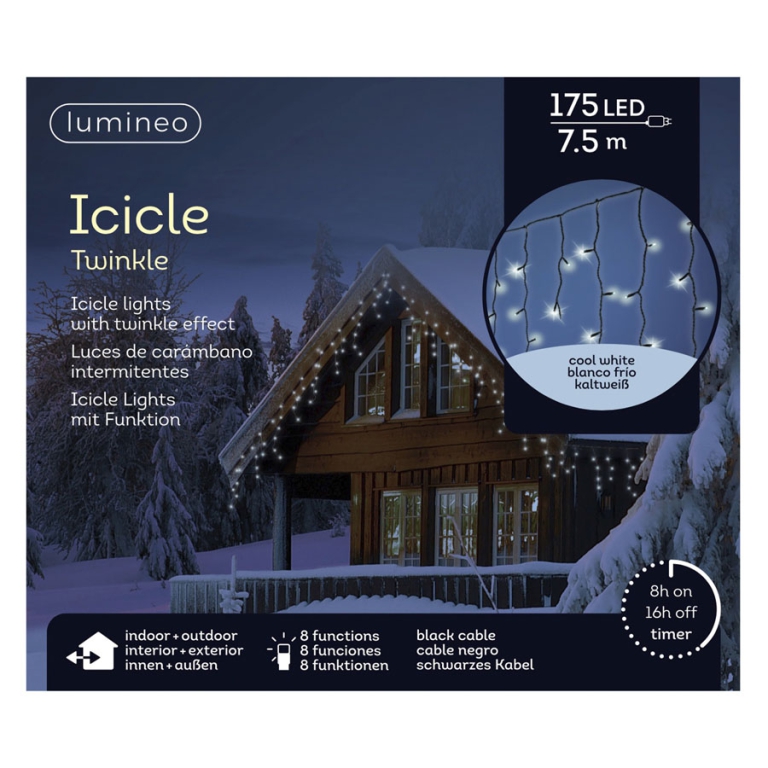 LUMINARIA 175 LED 7,5MT BIANCO FREDDO TENDA NERO 5