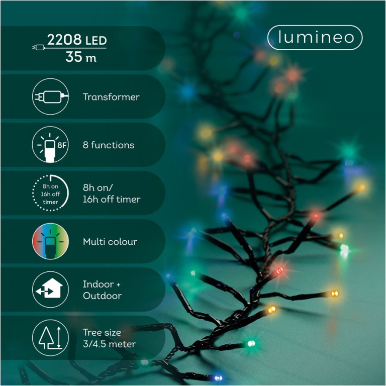 LUMINARIA 2280LED 35MT MULTICOLOR F.NERO ESTERNO 3