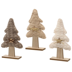 ALBERO H26CM LEGNO E EFFETTO PELLICCIA COLORI ASSORTITI