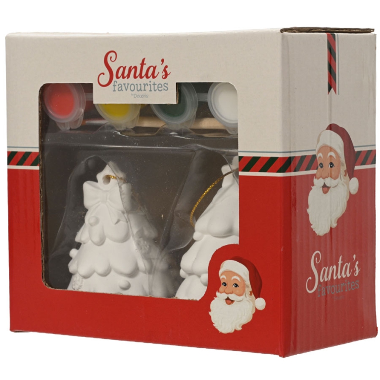 SET COLORI 2 ALBERI NATALE GESSO H7CM CON TEMPERE 2