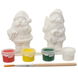 SET COLORI 2 BABBO NATALE GESSO H7CM CON TEMPERE