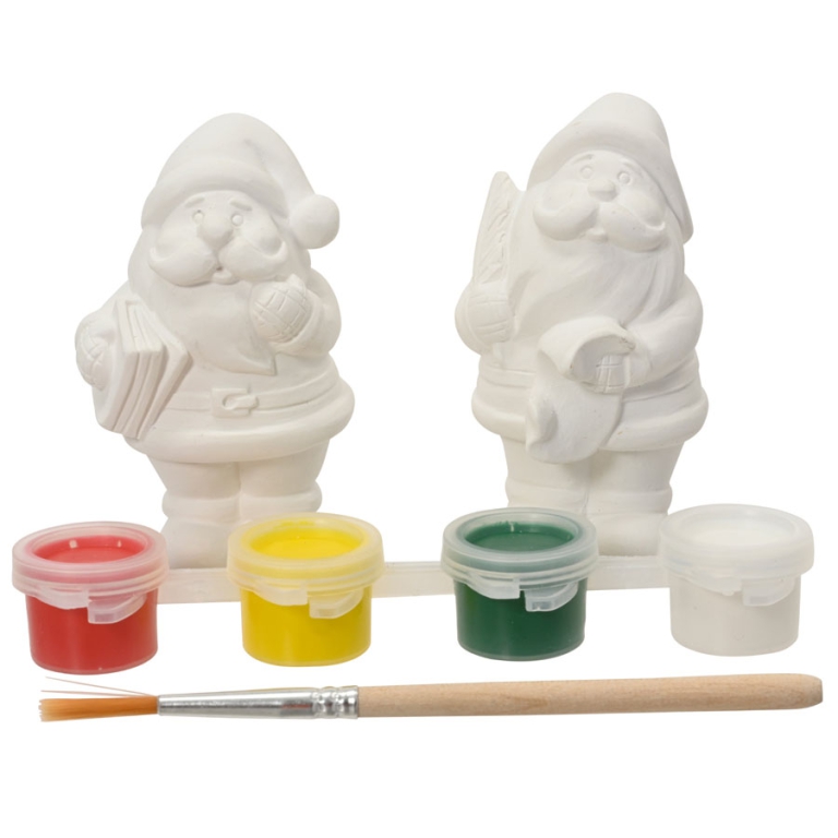 SET COLORI 2 BABBO NATALE GESSO H7CM CON TEMPERE