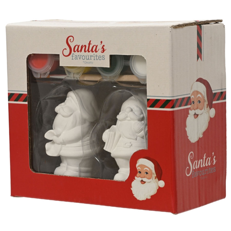 SET COLORI 2 BABBO NATALE GESSO H7CM CON TEMPERE 2