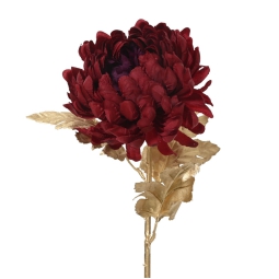 RAMO FIORE CRISANTEMO H70CM ROSSO E ORO