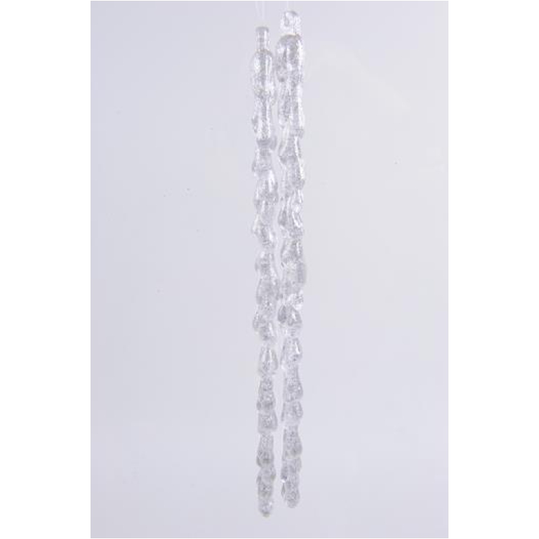 GHIACCIOLO 2 PEZZI 30CM GLIT TER TRASPARENTE