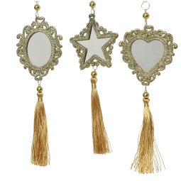 DECORO SPECCHIO PENDENTE H20CM ORO SOGGETTI ASS