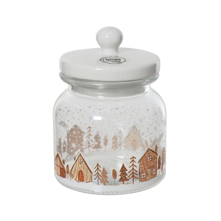GIARA VETRO H14,50CM CON TAPPO XMAS