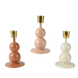 PORTACANDELA METALLO H15CM SFERE DECORO DORATO