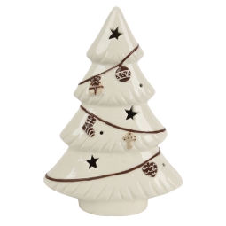 ALBERO H22CM BIANCO DECORI MARRONE DOLOMITE