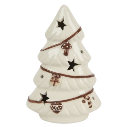 ALBERO H12CM BIANCO DECORI MARRONE DOLOMITE
