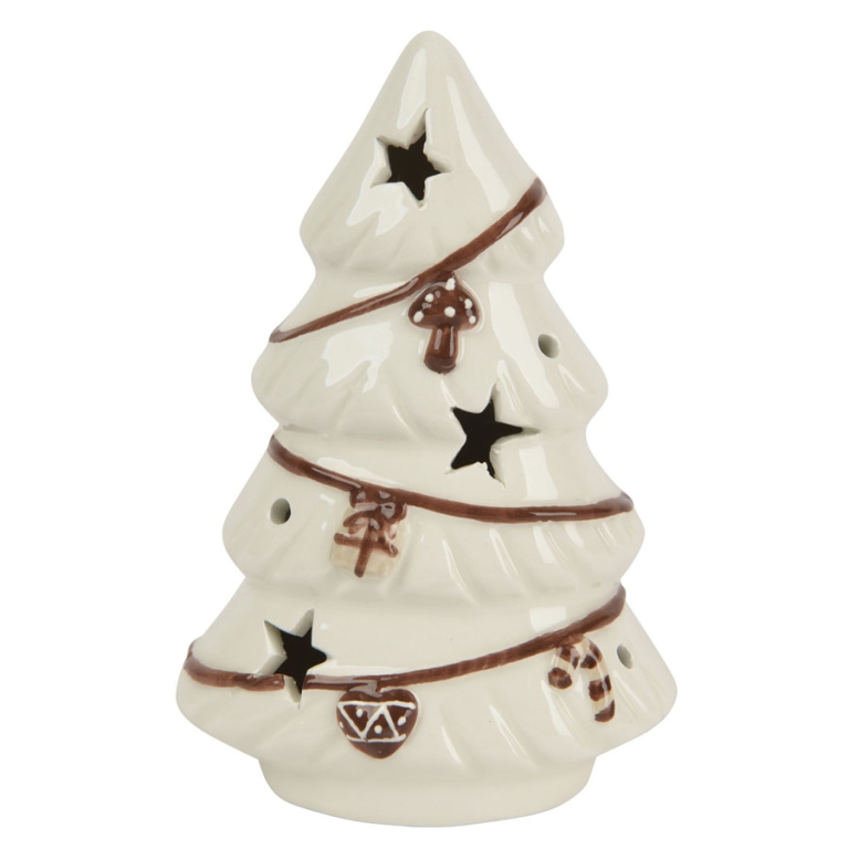 ALBERO H12CM BIANCO DECORI MARRONE DOLOMITE
