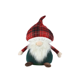DECORO PELUCHE GNOMO H34CM CAPPELLO FUNGO