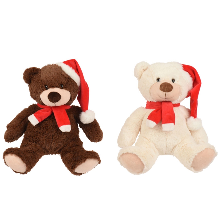 PELUCHE ORSO H24CM CON CAPPELLO E SCIARPA COL.ASS.