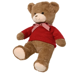 PELUCHE ORSETTO H22CM    CON MAGLIONE ROSSO