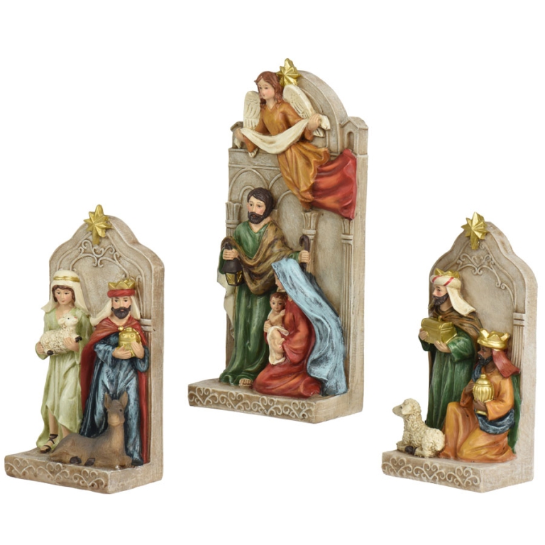 NATIVITA' SET 3PZ L30,5X6XH25CM POLYRESINA 2