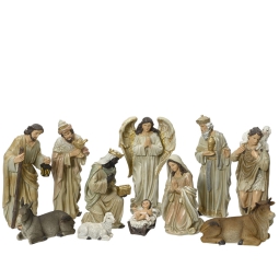 PERSONAGGI NATIVITA' 11PZ H20CM CREMA POLYRESINA
