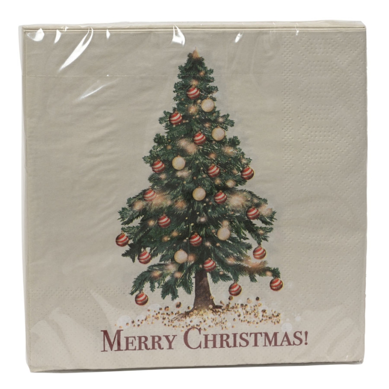TOVAGLIOLI NATALE 20PZ 33X33 MERRY CHRISTMAS