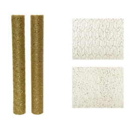 ROTOLO TESSUTO 35CMX2MT VELLUTO ORO ASSORTITO