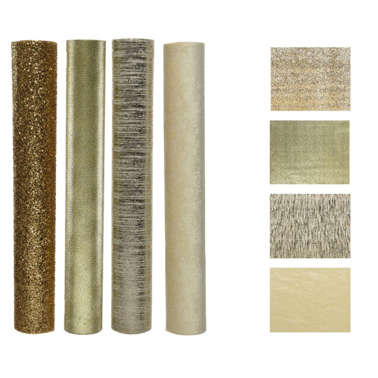 ROTOLO TESSUTO 35CMX2MT ORO ASSORTITO