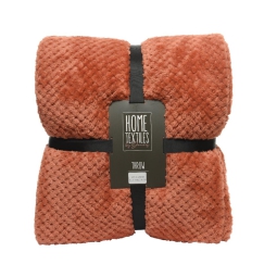 COPERTA 130X170CM PELUCHE COLOR ARANCIO