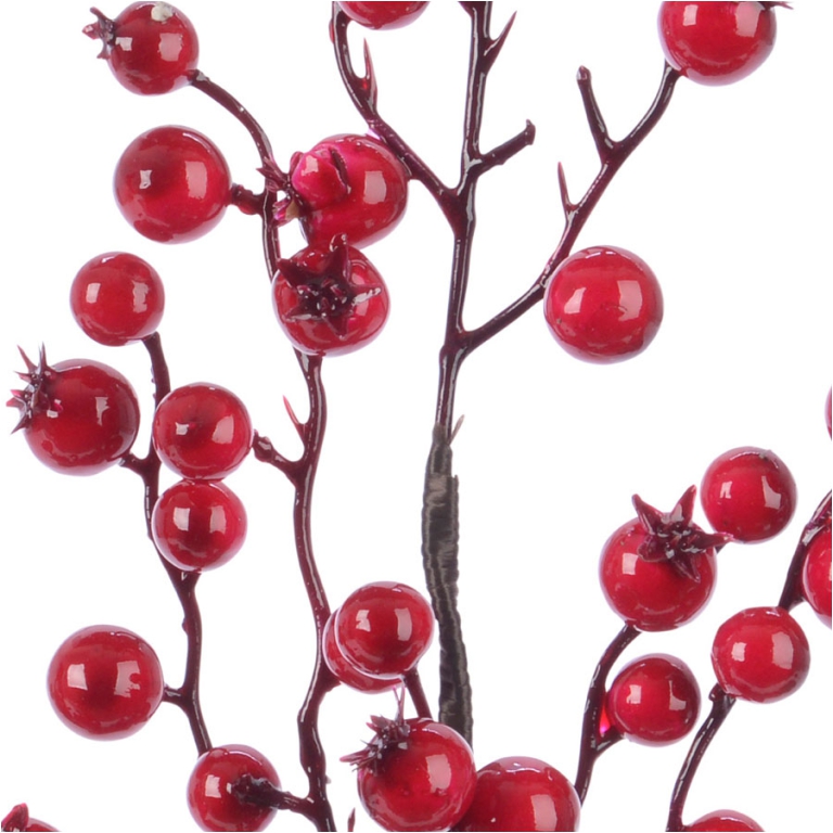 RAMO FIORE BACCHE H60CM  ROSSO 2