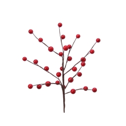 FIORE RAMO BACCHE H26CM  ROSSO