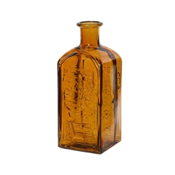 DECORO BOTTIGLIA VETRO RICICLATO D12H29CM MARRONE
