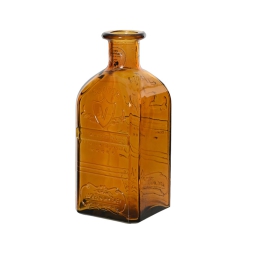 DECORO BOTTIGLIA VETRO RICICLATO H23CM MARRONE