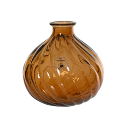VASO VETRO RICICLATO     D16H17CM MARRONE