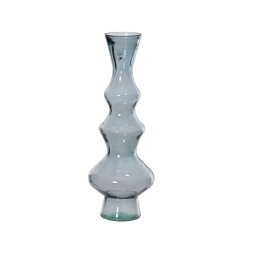 VASO VETRO RICICLATO     D18H50CM GRIGIO