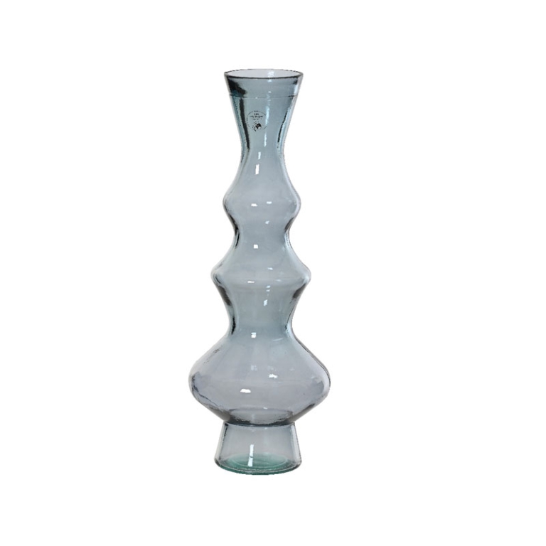 VASO VETRO RICICLATO     D18H50CM GRIGIO