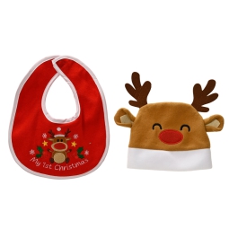 SET BAVAGLIA E CAPPELLINO RENNA NATALE BABY