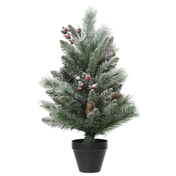 ALBERO WINDHAM H60 D42CM INNEVATO BACCHE E PIGNE