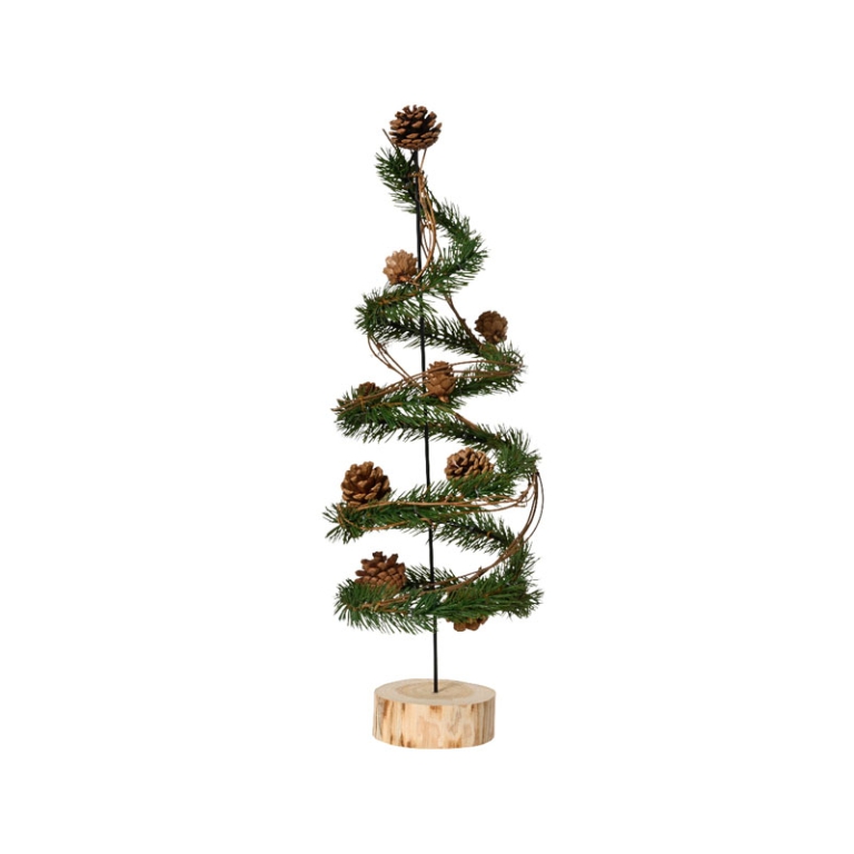 DECORO ALBERO D16H49CM   BASE LEGNO