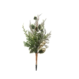 DECORO RAMETTI PINO CON  BACCHE H25CM CON CLIP